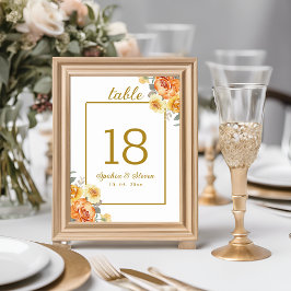 Elegant spring Wedding with tangerine flowers Bordsnummer