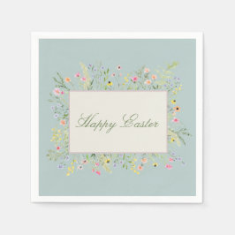 Elegant Spring Wildflower Easter Pappersservett