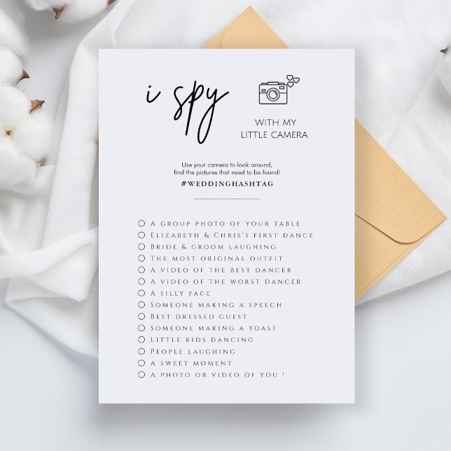 Elegant Spy Bröllop Photo Hunt Game Program (Skapare uppladdad)