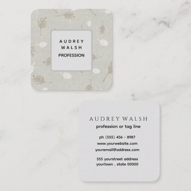 Elegant Square Affärskort Design-entreprenörer Fyrkantigt Visitkort (Fram/baksida)