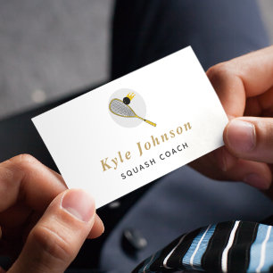 Elegant Squash Racquetball Coach Sports Instructor Visitkort