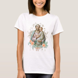 Elegant St. Joseph blommigt Religiösa T Shirt