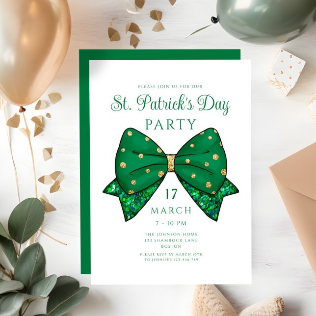 Elegant St. Patrick's Day festinladning Inbjudningar (Elegant St. Patrick's Day Party Invitation)
