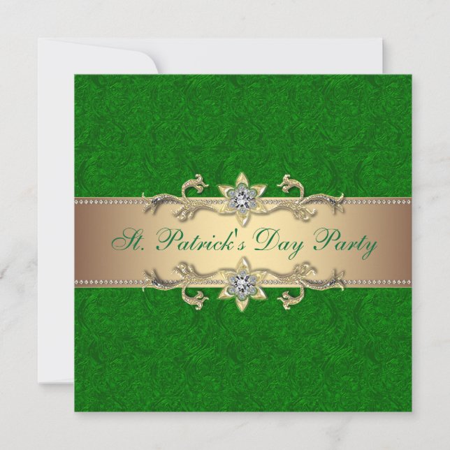 Elegant St. Patrick's Day-festinvitation grön Inbjudningar (Framsida)