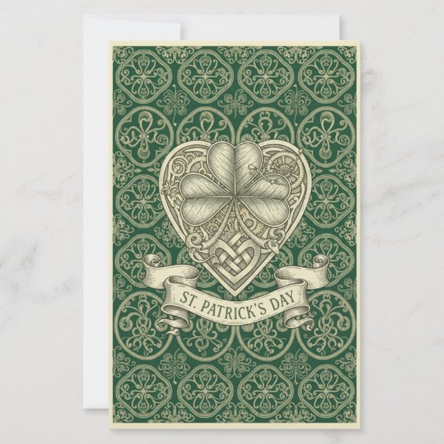 Elegant St. Patrick's Day Irländska Klöver Värde  (Framsida)