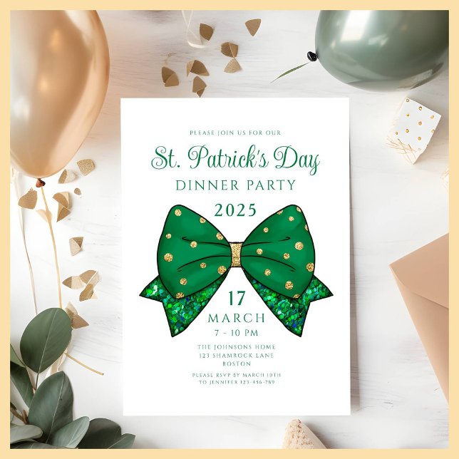 Elegant St. Patrick's Day Middag Party Inbjudningar (Elegant St. Patrick's Day Dinner Party Invitation)