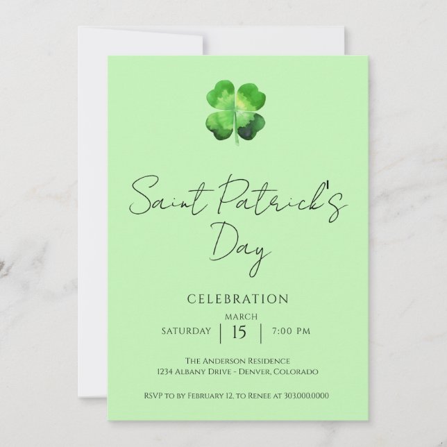 Elegant St Patricks Day Party  Inbjudningar (Framsida)