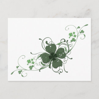 Elegant St. Patrick's Day Shamrock Design Art Vykort
