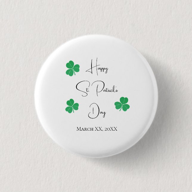 Elegant St. Patrick's Day Shamrock  Knapp (Framsida)