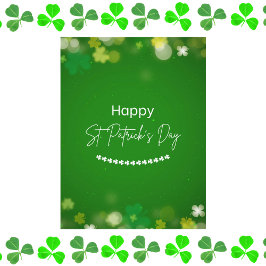 Elegant St. Patrick's Day Shamrock Vykort
