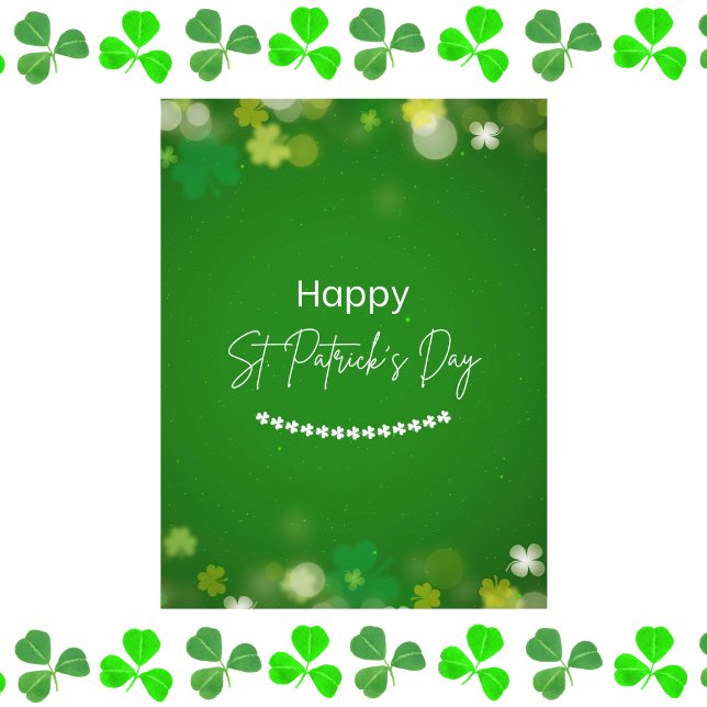 Elegant St. Patrick's Day Shamrock Vykort (Skapare uppladdad)