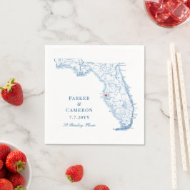 Elegant St. Petersburg Florida Karta Bröllop Pappersservett