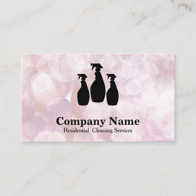 Elegant Städning service Glitter Watercolor Busine Visitkort (Framsida)