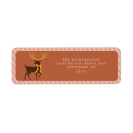 Elegant Stag Reindeer Christmas Return Address Returadress Etikett