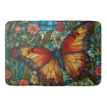 Elegant stain glass butterfly garden