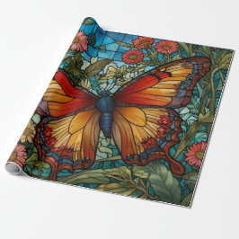 Elegant stain glass butterfly garden presentpapper