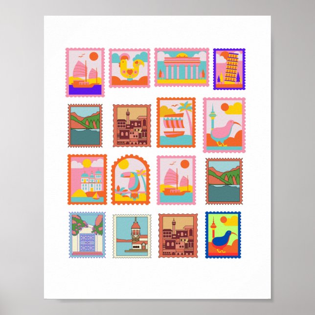 ELEGANT STAMPS ART Poster (Framsidan)