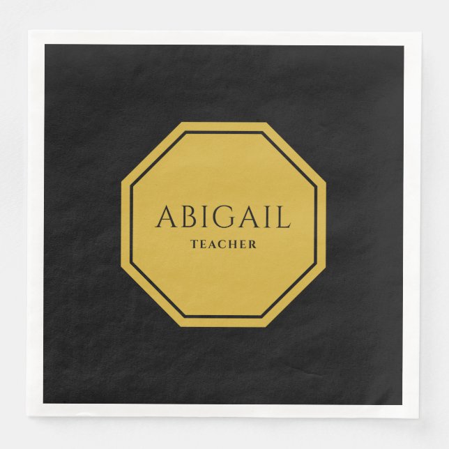 Elegant standard för anpassat namn och titel pappersservett (Framsida)