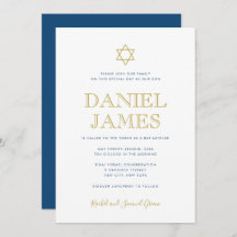 Elegant Star av David Pub Mitzvah-Navy Guld