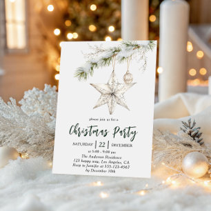 Elegant Star Julfest Vinterfirande Inbjudningar