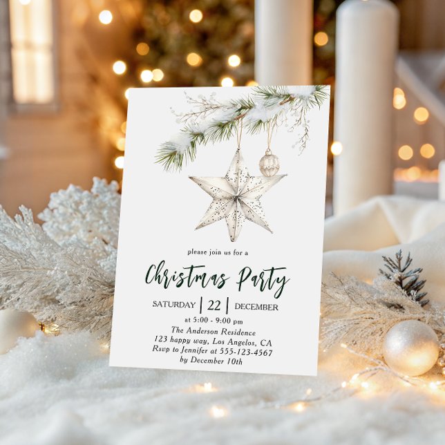 Elegant Star Julfest | Vinterfirande  Inbjudningar (Skapare uppladdad)