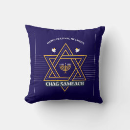Elegant Star of David Hanukkah Pillow Kudde