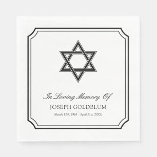 Elegant Star of David In Loving Memory Funeral Pappersservett