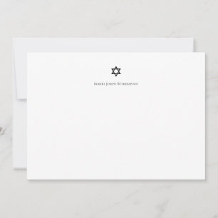Elegant Star of David Personlig Note Card Tack Kort