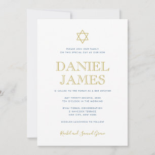Elegant Star, text på baksidan, Pub Mitzvah Inbjudningar