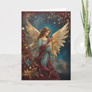 Elegant Starry jul Angel Anpassningsbar Message Kort