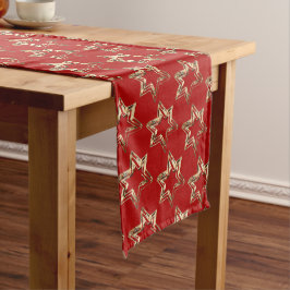 Elegant Starry Mönster Faux Guld Stars Festive Red