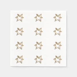 Elegant Starry Mönster Stars Faux Guld Stars Pappersservett