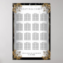 Elegant Starry Night Bröllop - Sittdiagram Poster