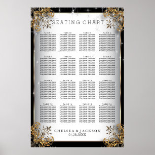 Elegant Starry Night Bröllop - Sittdiagram Poster