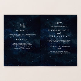 Elegant Starry night bröllopsinbjudan Modern Folierat Kort