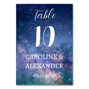 Elegant Starry Night Constellation Galaxy Modern Bordsnummer