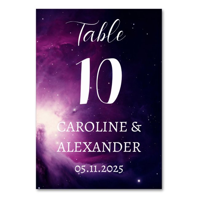 Elegant Starry Night Constellation Galaxy Modern T Bordsnummer (Framsidan)