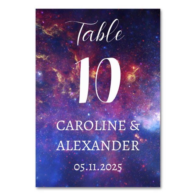 Elegant Starry Night Constellation Galaxy Modern T Bordsnummer (Framsidan)