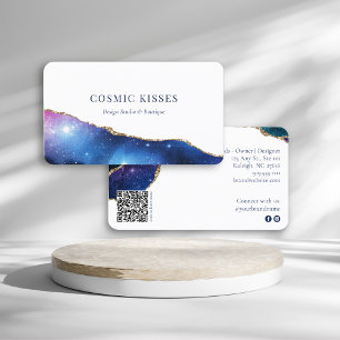 Elegant Starry Night Himmel Business Logotyp QR-ko Visitkort