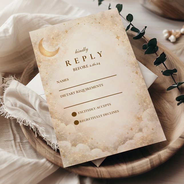 Elegant Starry Night Wedding OSA Kort (Skapare uppladdad)