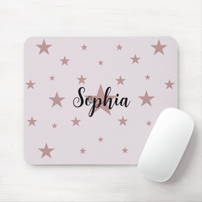 Elegant Starry Rosa Mouse Pad - Anpassade Musmatta (Med mus)