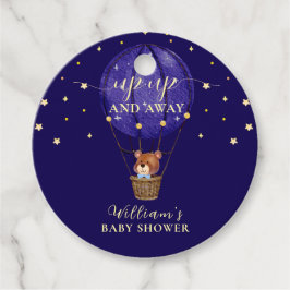 Elegant Stars Bear Luftballong Boy Shower Gåvor Etiketter