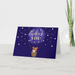 Elegant Stars Bear Luftballong Boy Shower Tack Kort