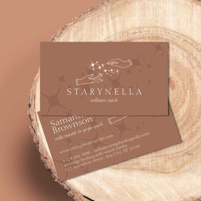 Elegant Stars Energy Healing Händer Reiki Therapy Visitkort (Skapare uppladdad)