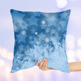Elegant Stars mönster Classic Blue Modern Kudde