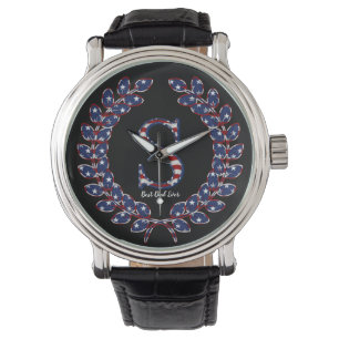 Elegant stars och stripes för lagrarkranMonogram Armbandsur
