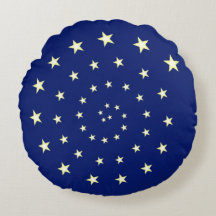 Elegant Stars Spiral på marinblå runda