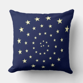Elegant Stars Spiral på marinblått Kudde