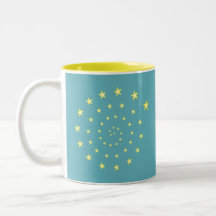Elegant Stars Spiral på Teal & Monogram