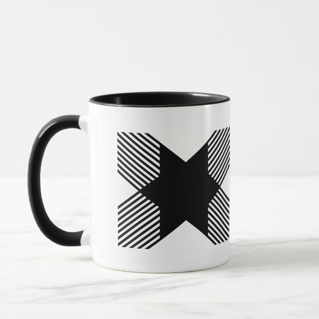 Elegant start i bokstaven X monogram Mugg (Vänster)